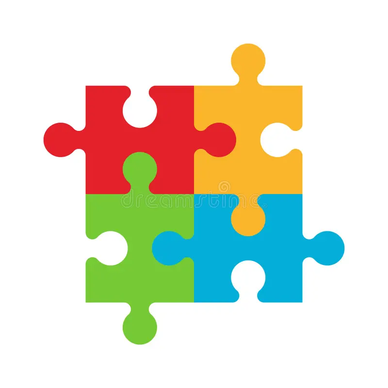 Peças um de quebra-cabeça.